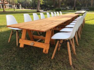 scandinavian chairs with wooden table