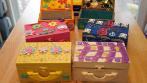 wooden chest decorating for kids