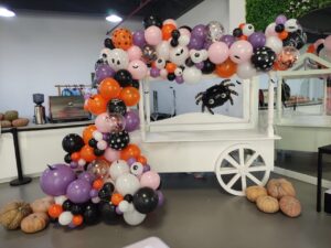 White Kart Balloon Arch